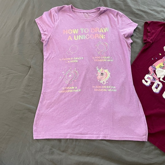 The children’s place bundle of girls unicorn tshirts sz 10/12 - Picture 3 of 10